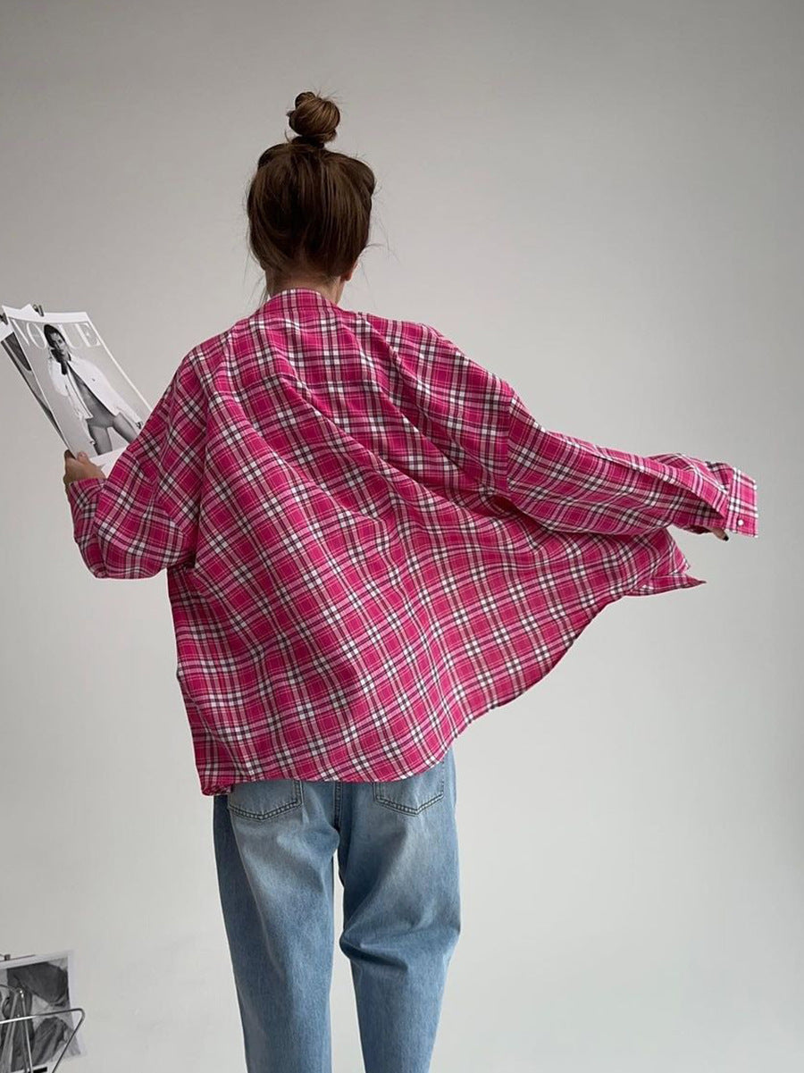 Plaid Collared Long Sleeved Shirt
