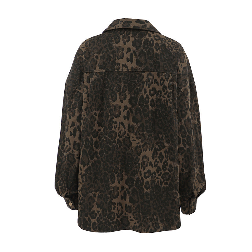 Vintage Cotton Leopard Print Blouse
