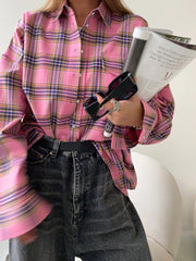 Pink Long Sleeve Check Shirt