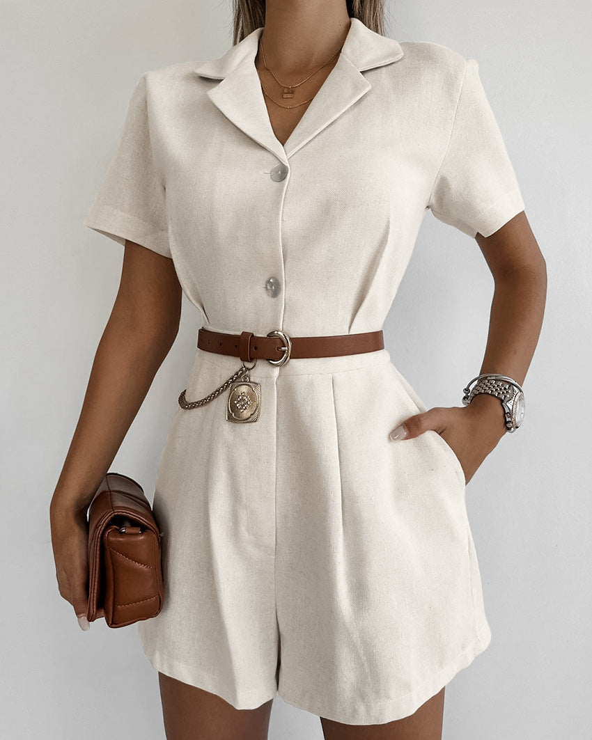 Button-Front Jumpsuit