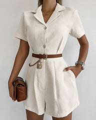 Button-Front Jumpsuit