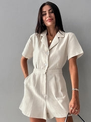 Button-Front Jumpsuit