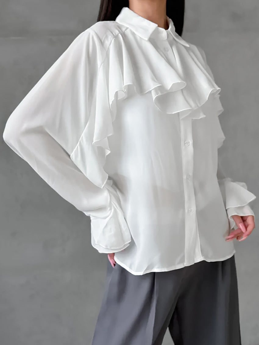 Ruffled Long Sleeve Shirt