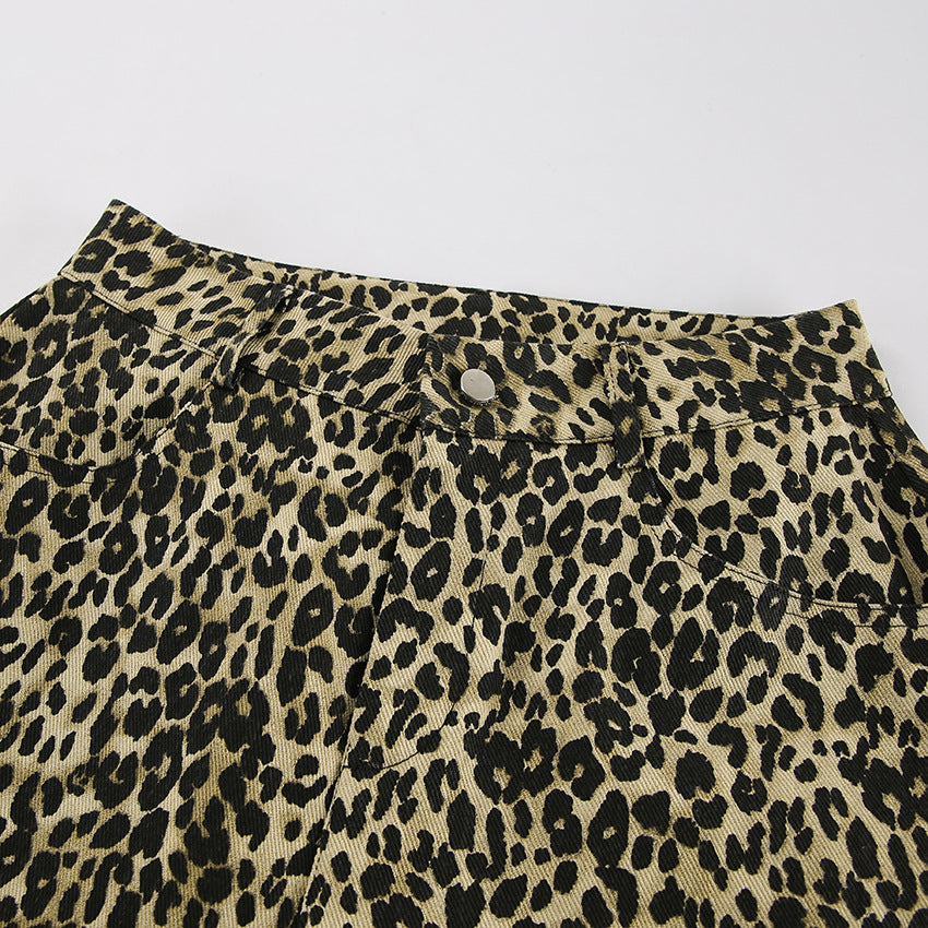 Straight Leopard Pants