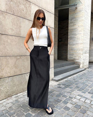 A-Line Pocket Slit Skirt