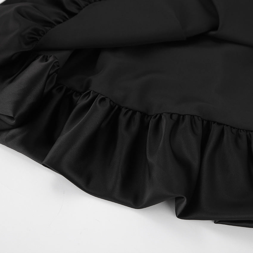 Satin Pleated A-line Mini Skirt