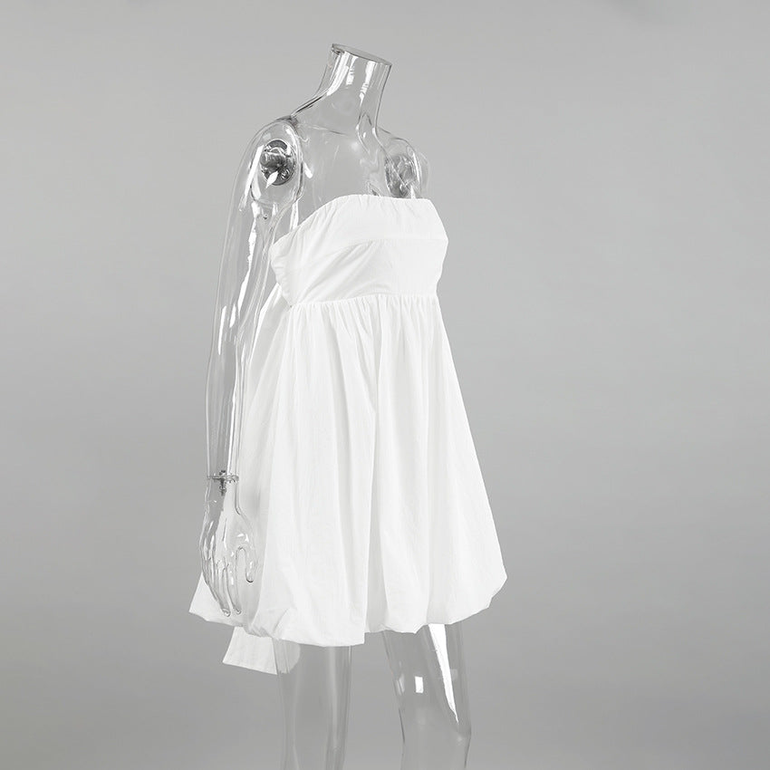 Strapless Backless Tie-wrap Bubble Dresses