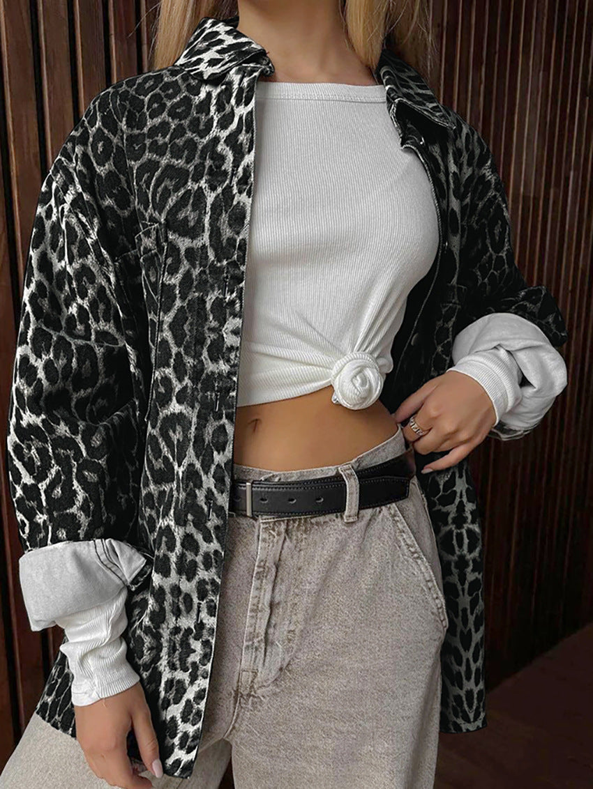 Black Leopard Print Shirt