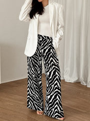 Zebra Print Wide Leg Pants