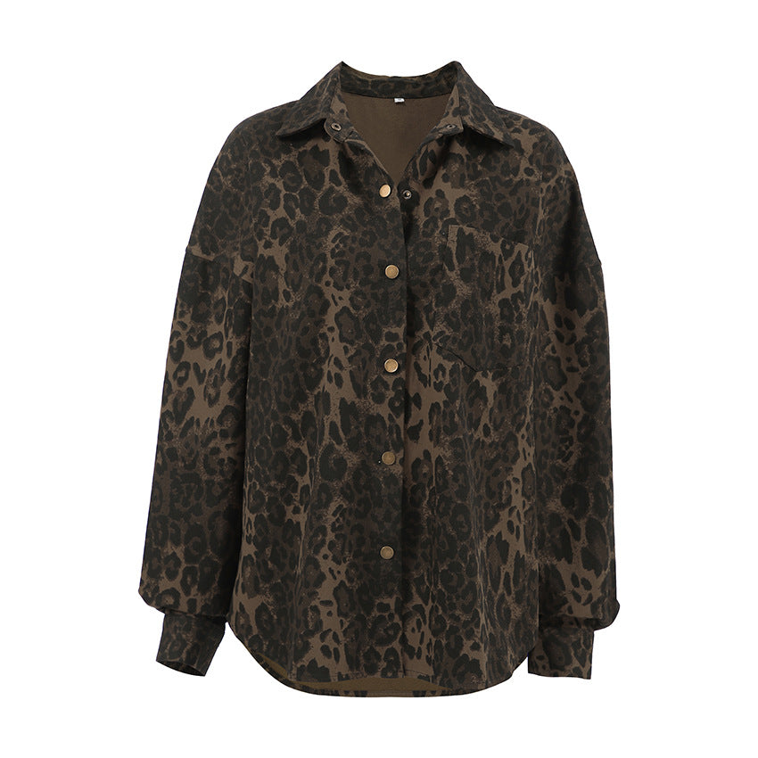 Vintage Cotton Leopard Print Blouse