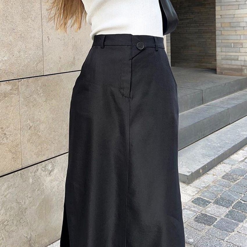 A-Line Pocket Slit Skirt