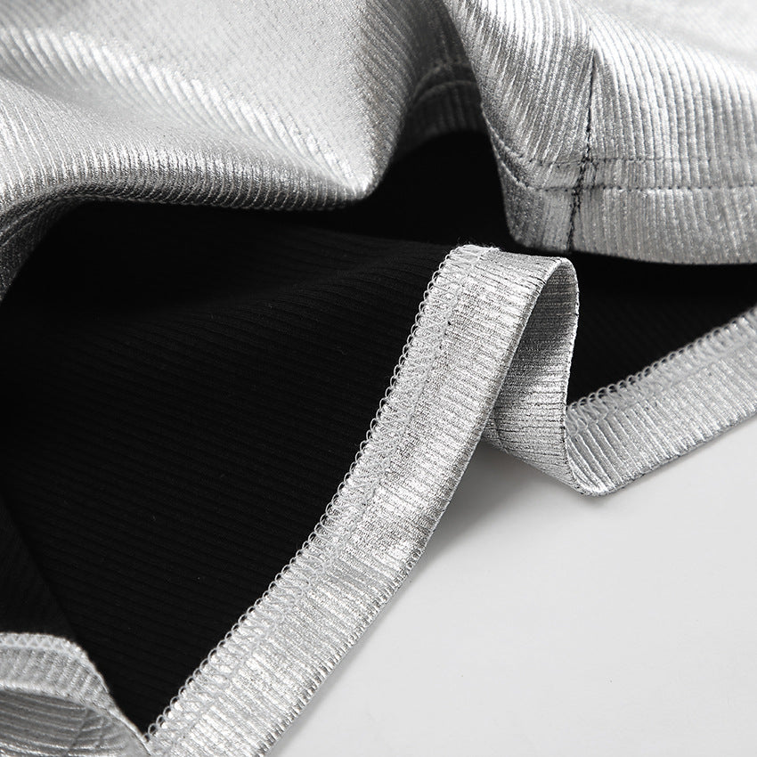 Slim Silver Pullover Tank Top