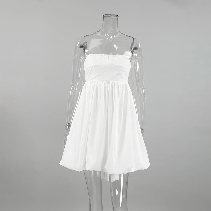 Strapless Backless Tie-wrap Bubble Dresses