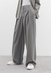 Front Pleated Grey Pants