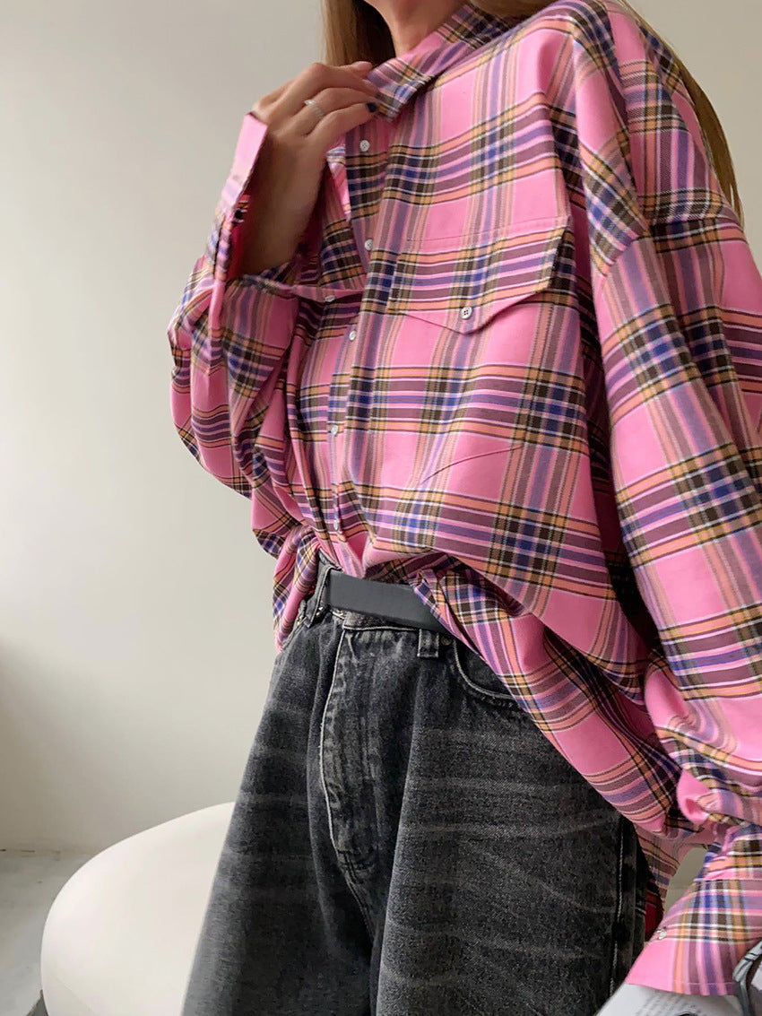 Pink Long Sleeve Check Shirt