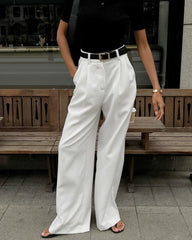 White High Waist Trousers