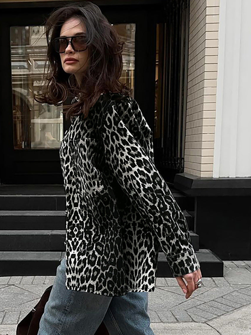 Black Leopard Print Shirt