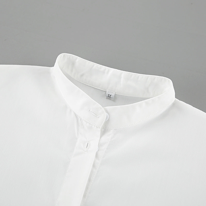 Lapel Lantern Sleeve  Shirt