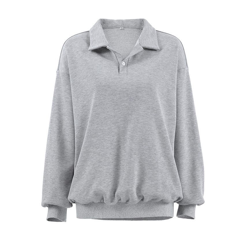 Button Down Turtleneck Sweatshirt