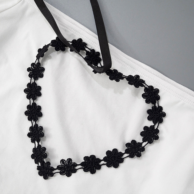 Off Shoulder Heart Design Y2K Top