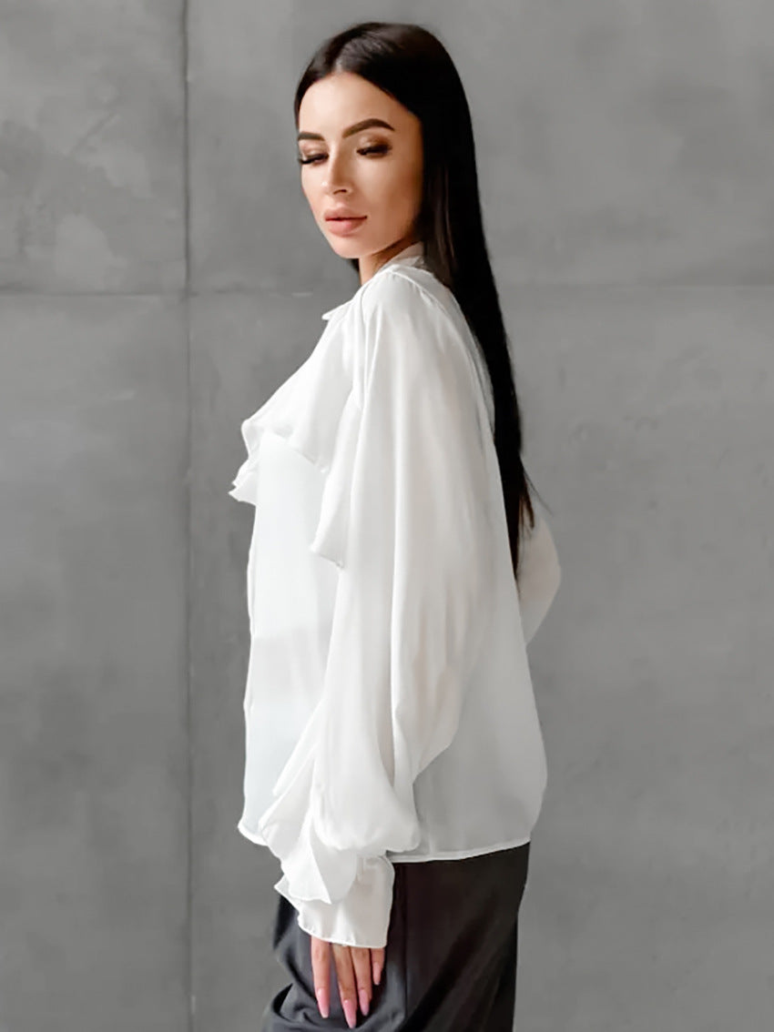 Ruffled Long Sleeve Shirt