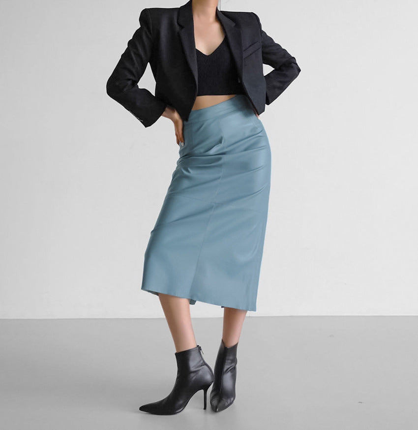 Slit Faux Leather Skirts