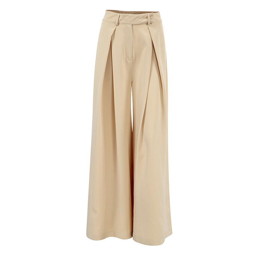 Pleated Draped Baggy Pants Without Belt