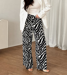 Zebra Print Wide Leg Pants