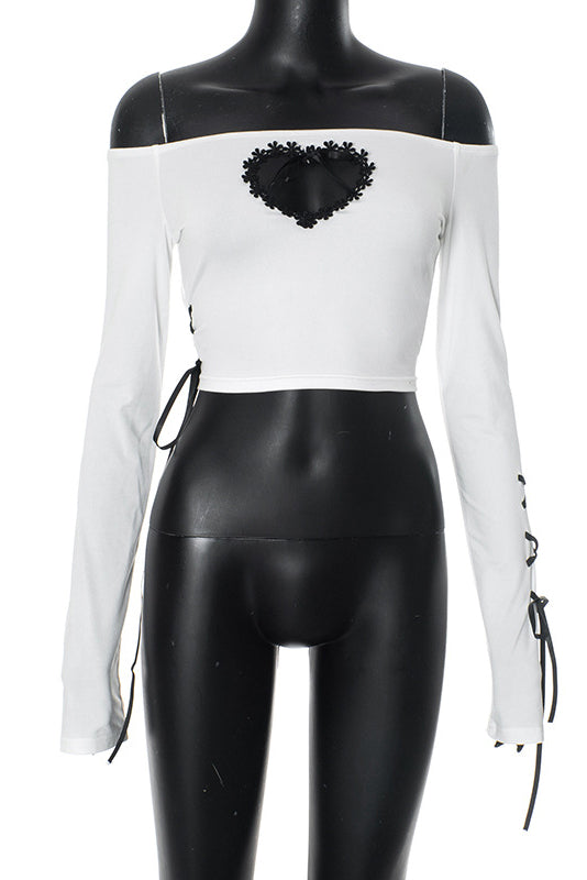 Off-the-Shoulder Sweetheart Y2K Cropped Top
