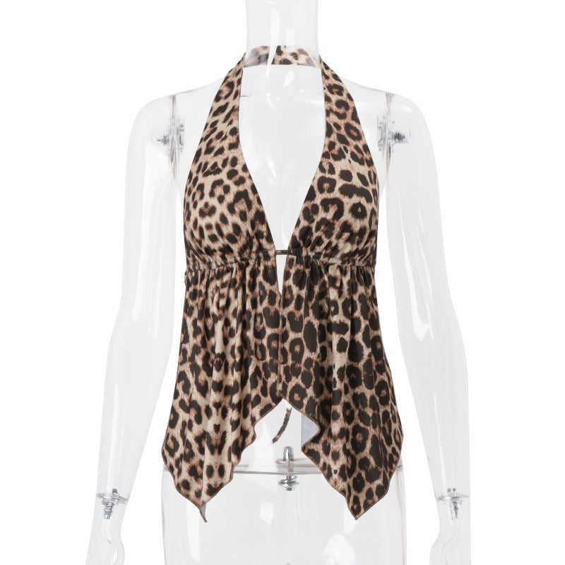 Leopard Open Back Cami Top
