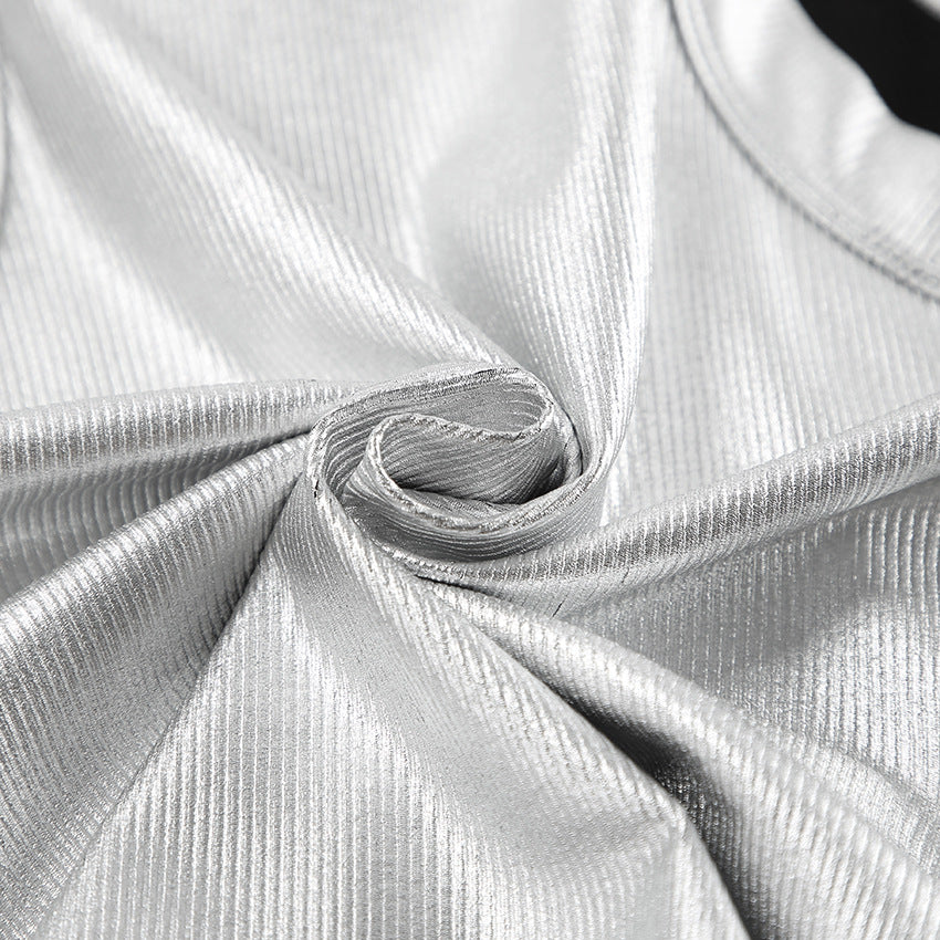 Slim Silver Pullover Tank Top
