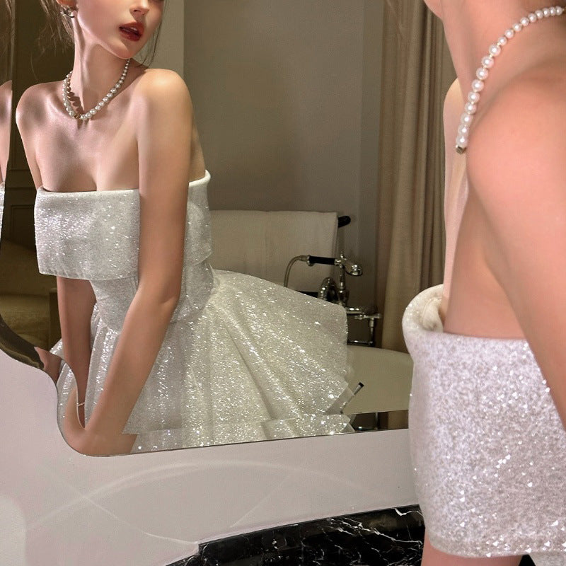 One-Shoulder Tube Top TuTu Dress