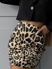 Leopard Print Hip Skirt Fashion High Waist Skirt