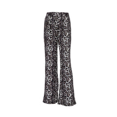 Leopard Elastised Broadleg Pants