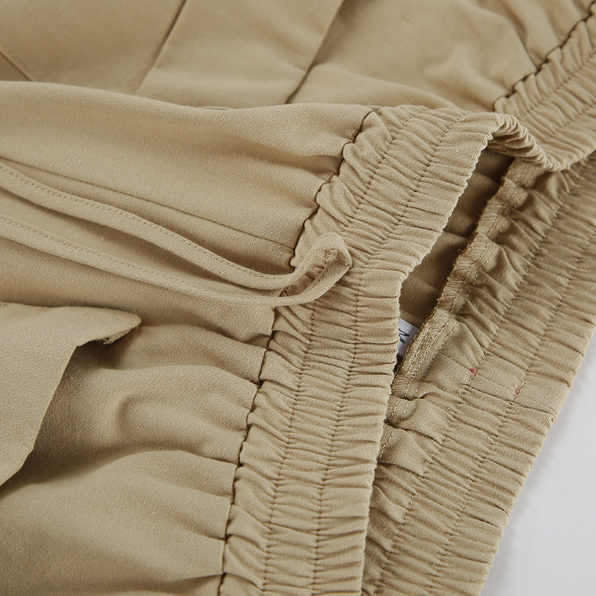 COTTON LINEN VEST &SHORTS SET