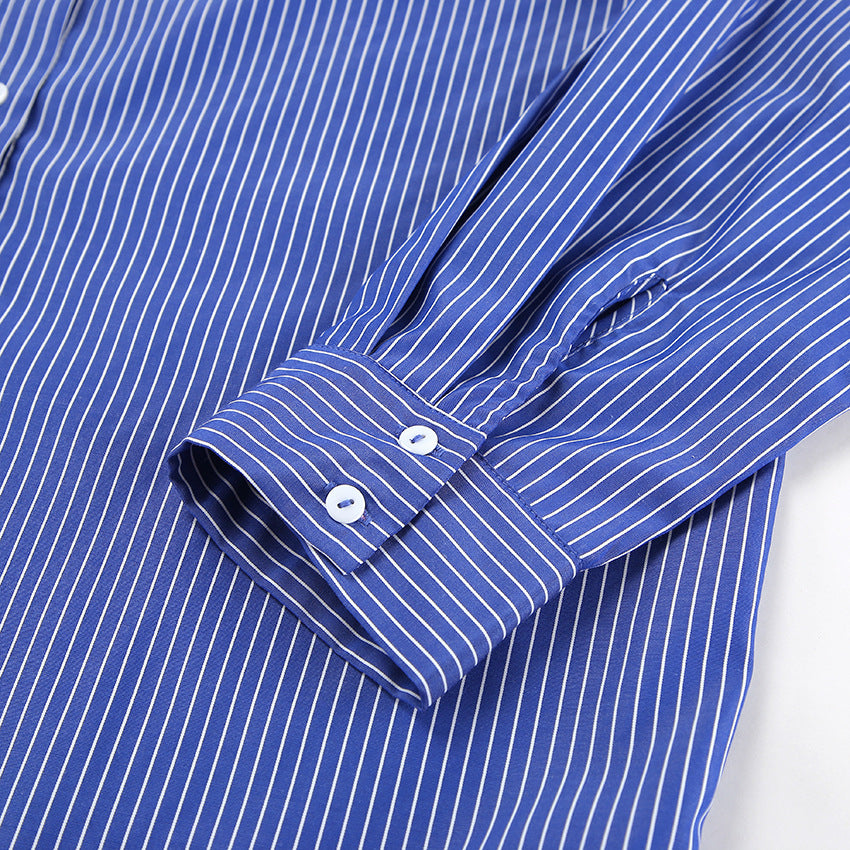 Pinstripe Breasted Loose Shirt