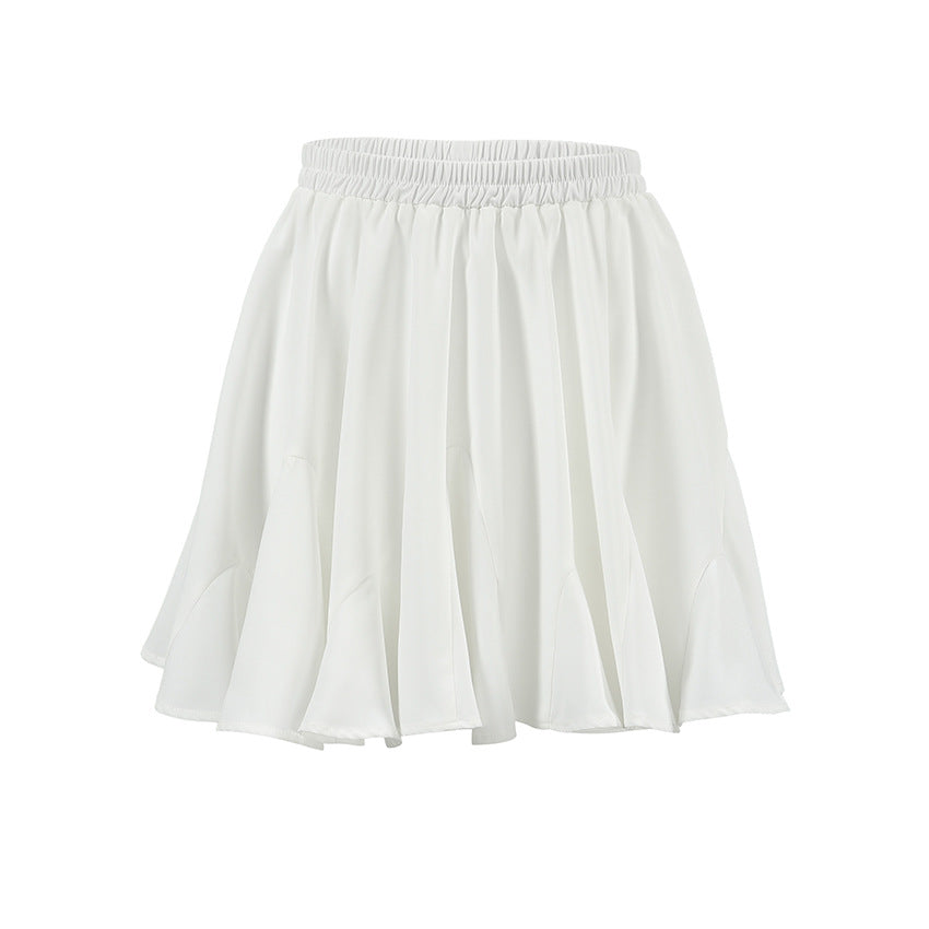 Low Rise Pleated Ruffle Skirt