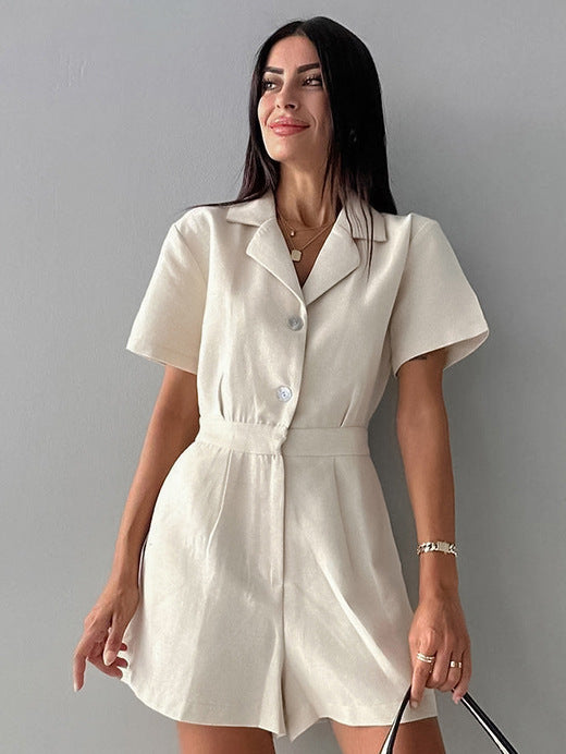 Button-Front Jumpsuit