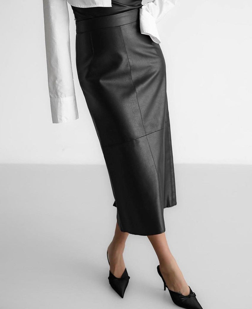 Slit Faux Leather Skirts