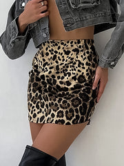 Leopard Print Hip Skirt Fashion High Waist Skirt