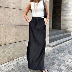 A-Line Pocket Slit Skirt