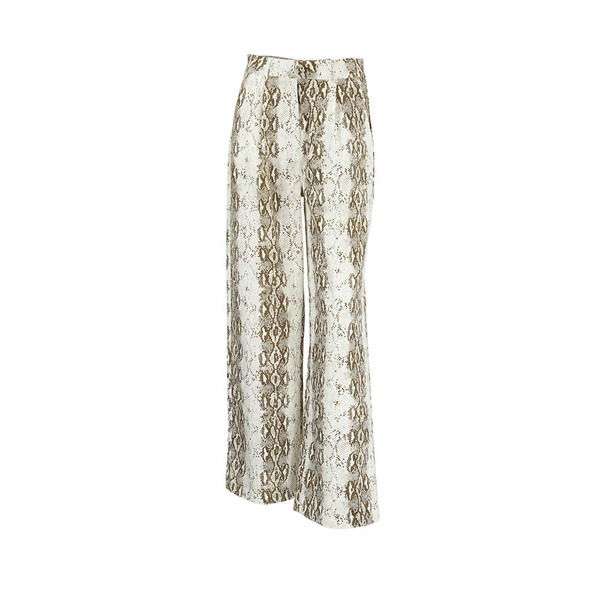 Snake Print Wide Leg High Waisted Pants