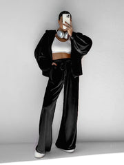 Hooded Long Sleeve & Long Pants Two-Piece Suit