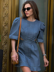 Short Sleeve Denim Dress