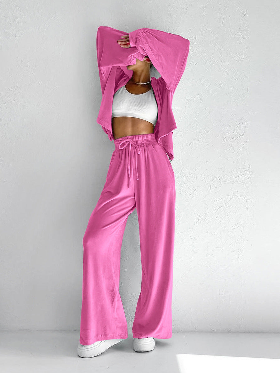 Hooded Long Sleeve & Long Pants Two-Piece Suit