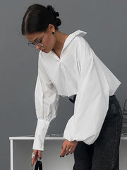 Navel Asymmetric Sleeves Shirt