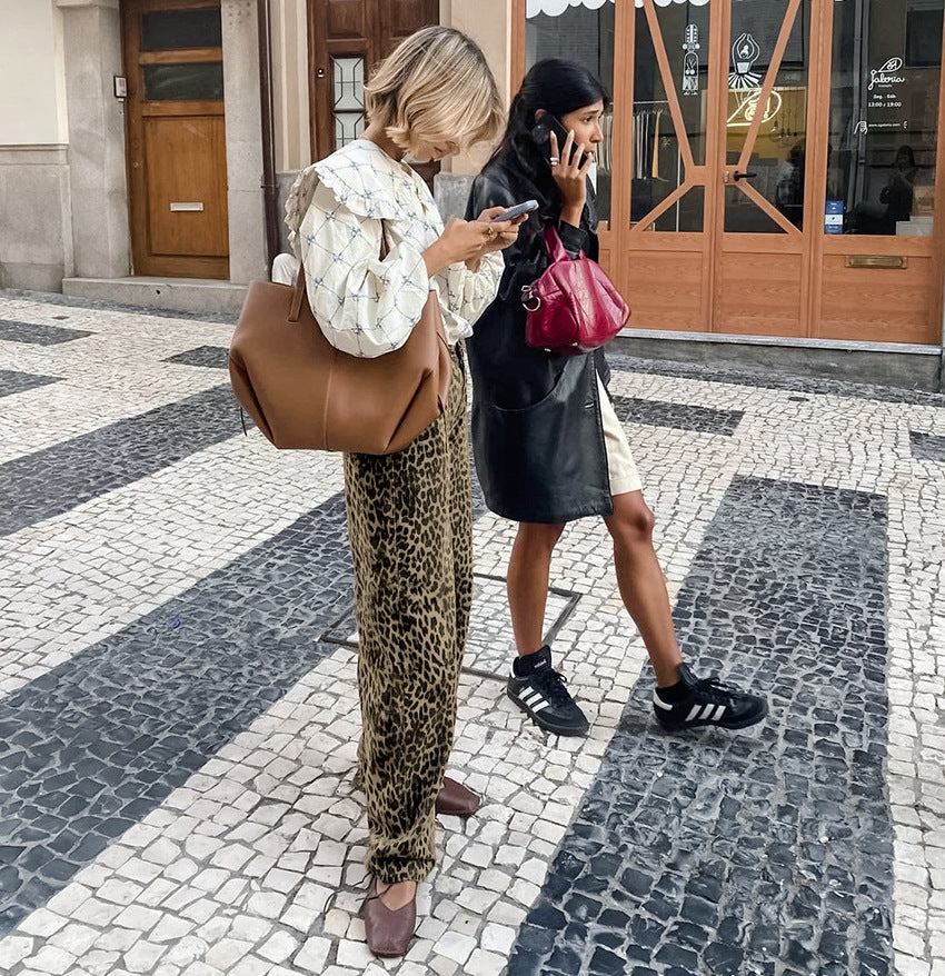 Straight Leopard Pants