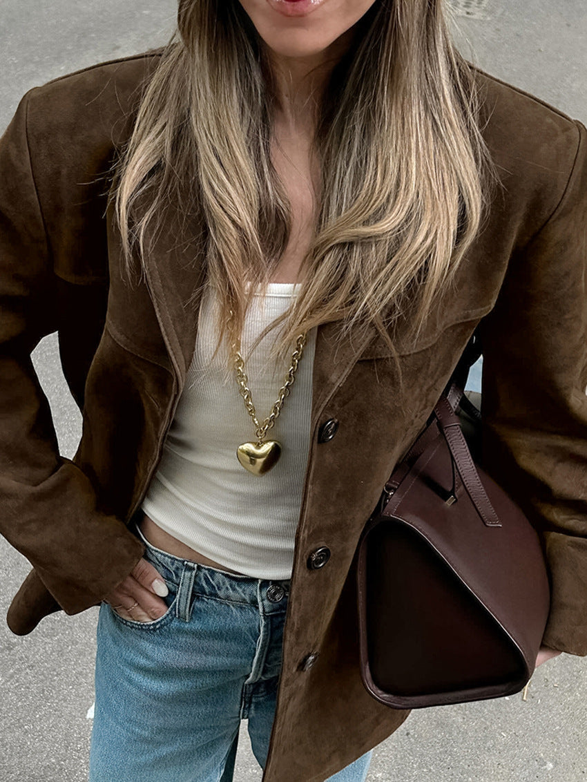 SUEDE LEATHER BLAZER