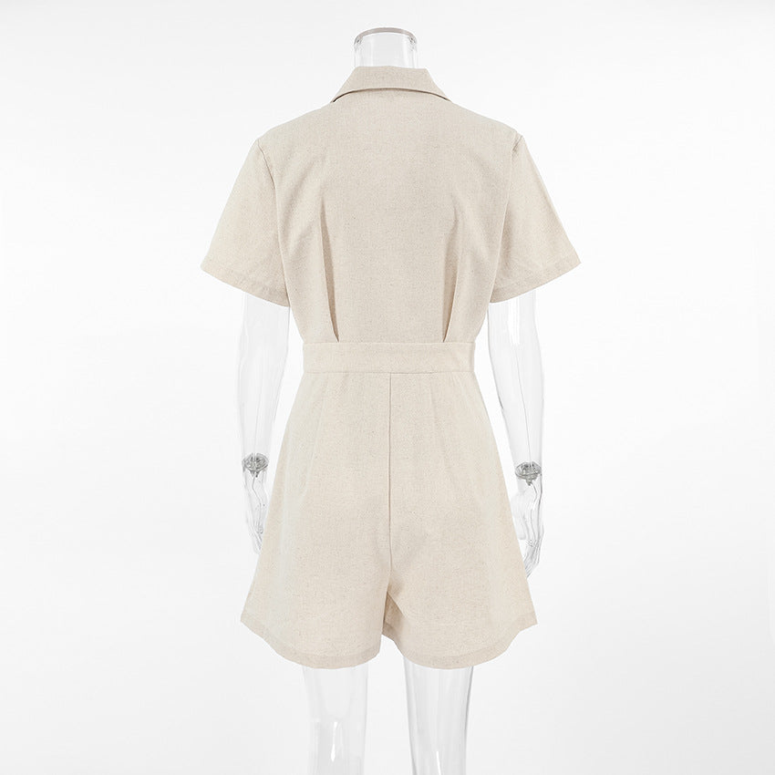 Button-Front Jumpsuit