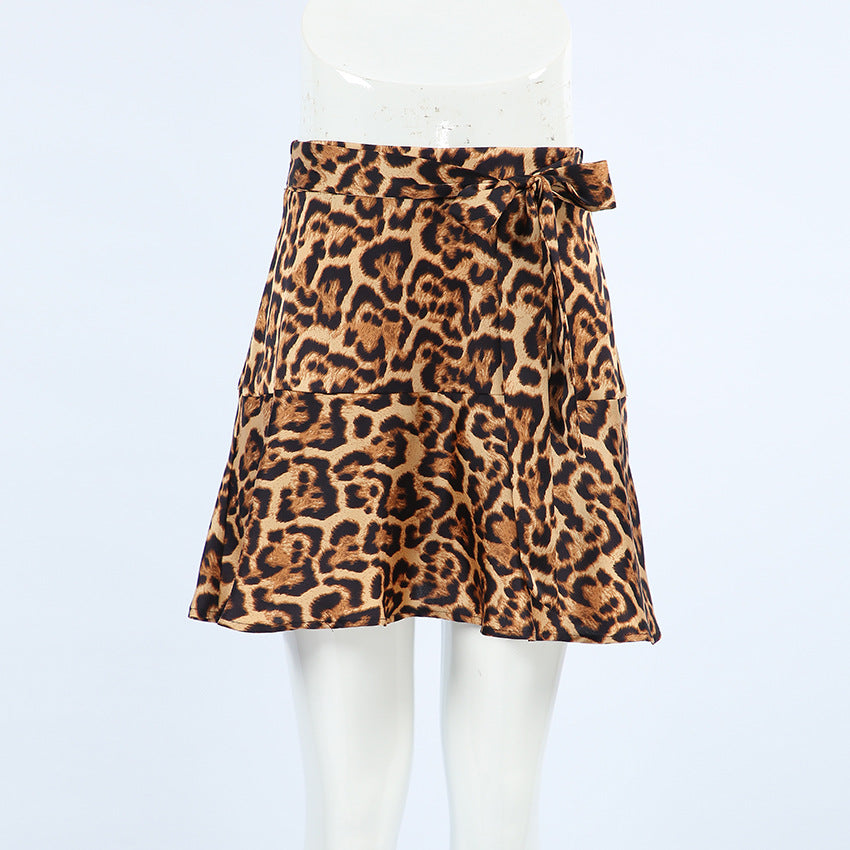 Leopard Print Casual Vacation Mini Skirt